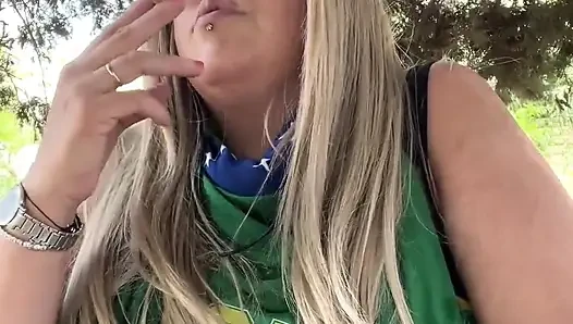 Brazilian BBW MILF Goddess Smoking Ritual in Nature