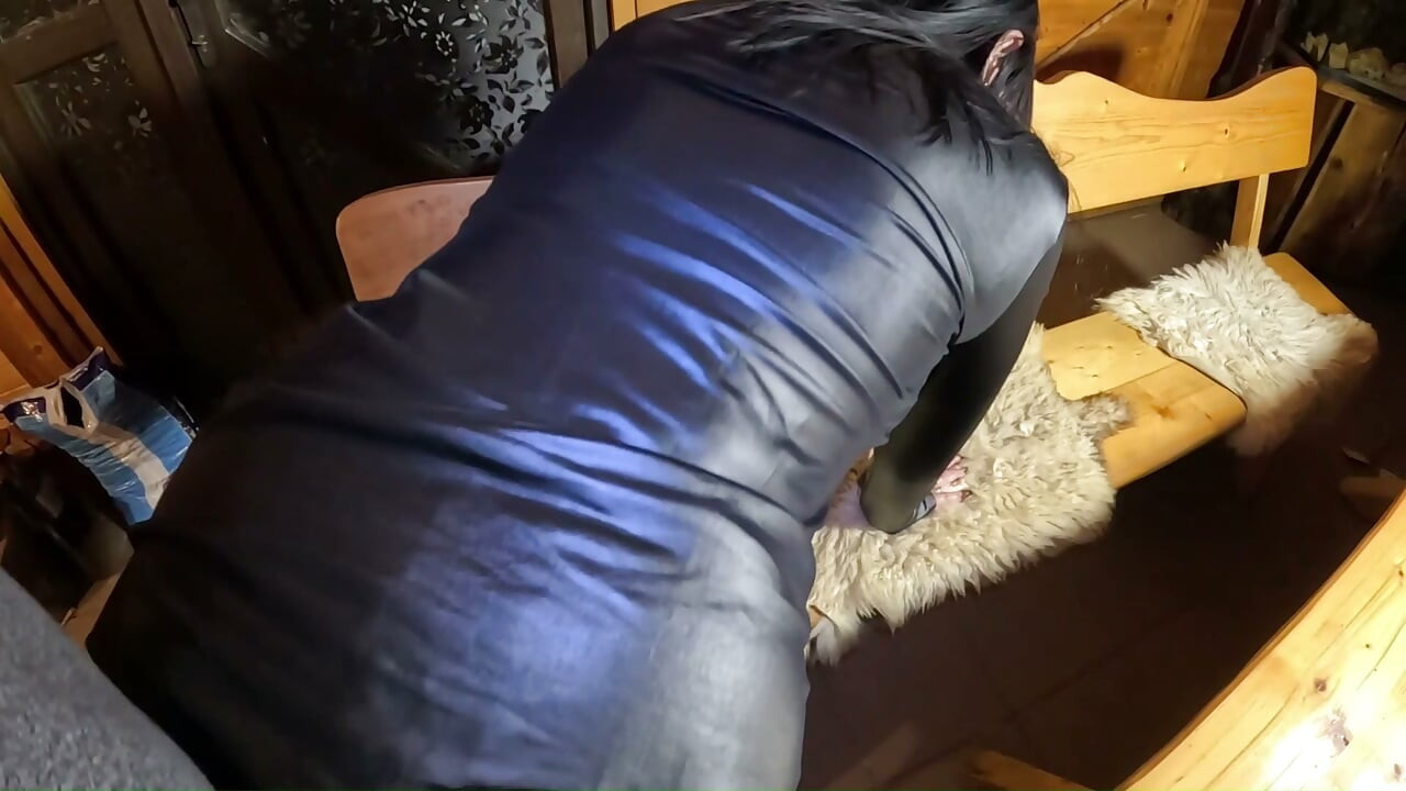 Satin Seduction on a Wooden Bench - Smoking, Masturbation & Two Cumshots on My Dress