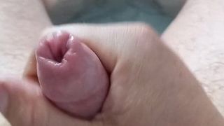 Bath time masturbation and cum