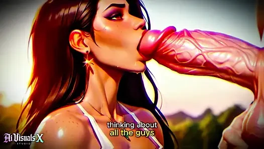 (4K) AI 3D animierter porno – Latina Baddie verehrt großen weißen schwanz (Interracial ASMR) - AI Visuals X