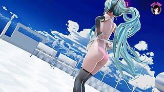 Süße Miku - Sexy Tanz + allmähliches Ausziehen (3D HENTAI)