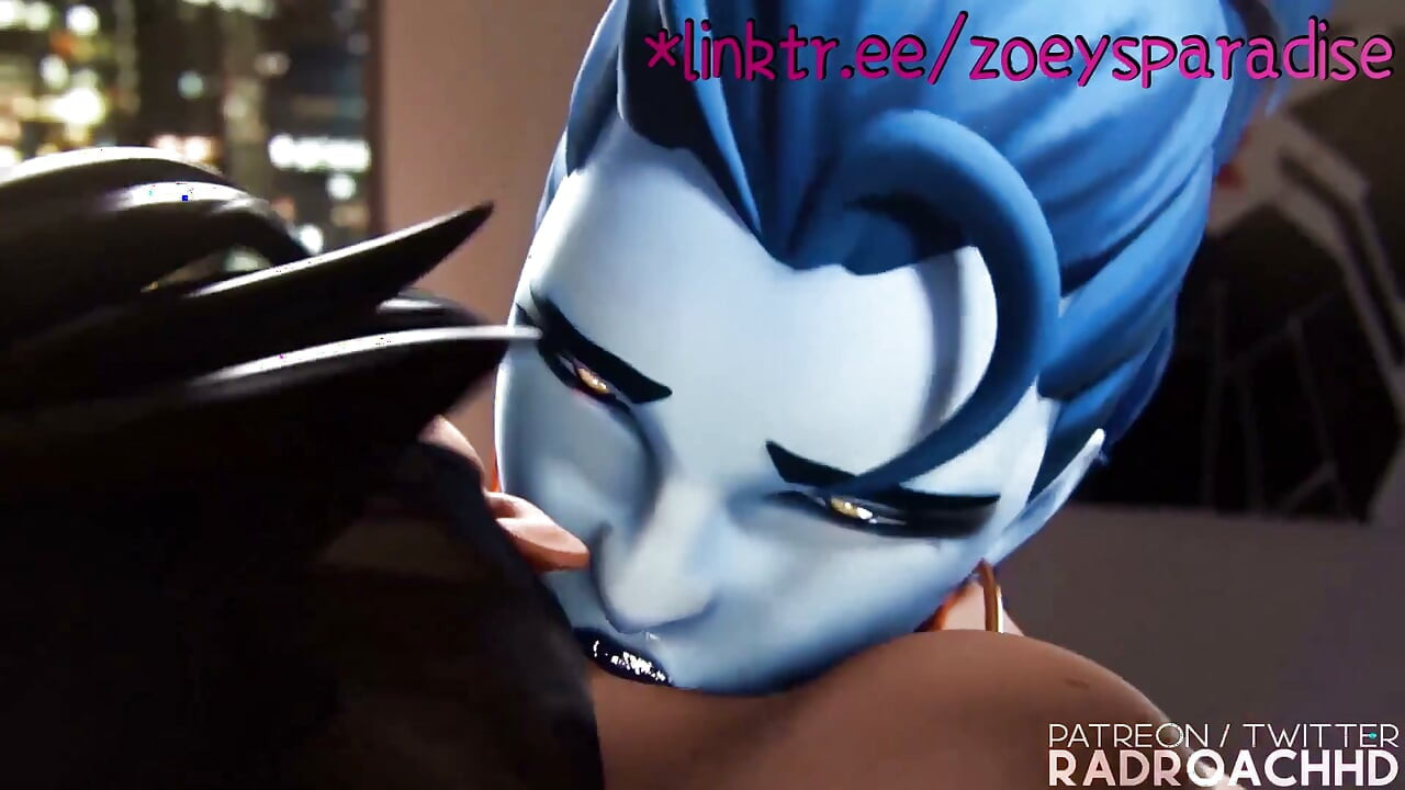 Widowmaker използва огромния си фута хуй, за да научи Tracer на урок.