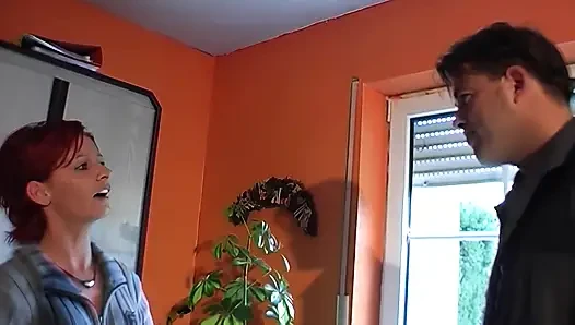 Pregnant Redhead Slut Gets Pounded Hard in Every Hole