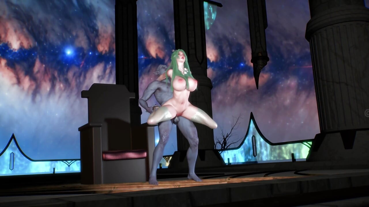 3D super heiße cosplay asiatische königin wurde von Big schwanz monster gefickt