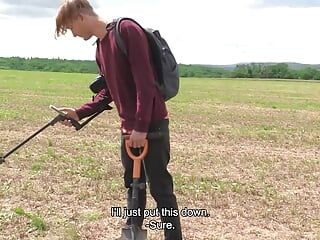 A Twink Has His Metal Detector Ready To Hunt For Metal But He Stumbles Upon A Guy With A Dick Hard As A Metal - BIGSTR
