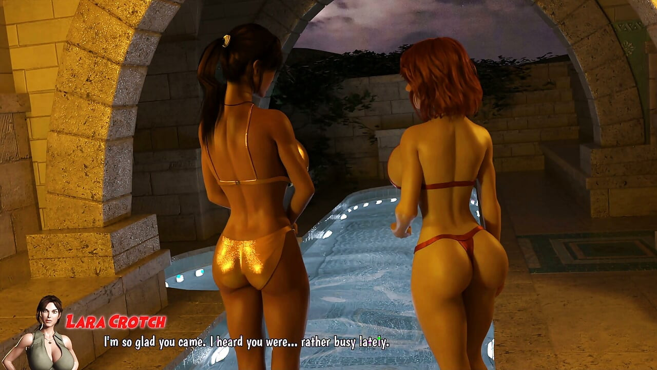 Lara Croft i wdowa lesbijski seks Tomb Raider spotyka Avengera