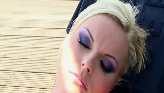 Blonde Lesbian Has an Outdoor Solo Sex Fingering Her Wet Pussy