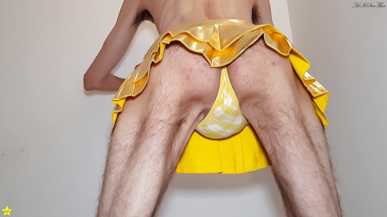Golden Miniskirt -couldn't Wait- Try on