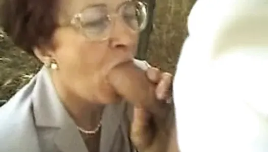 granny sucks some big cock