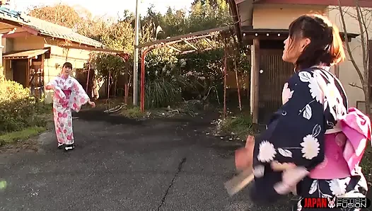 New Year's Special: Kimono Messy Lesbian Play - Yua Nanami & Amari Hoshi