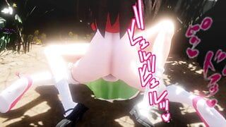 Mmd 东方 - futanari reimu x daiyousei