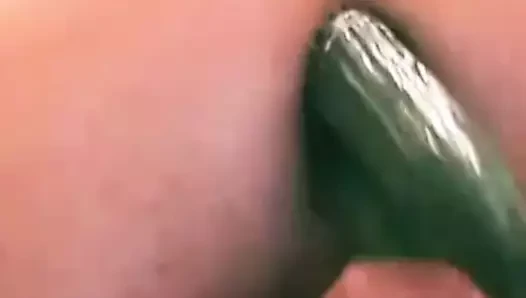 Korkak anal şaşkın çift salatalık