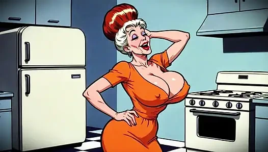 Wanita bugil di dapur ngasih kartun klasik