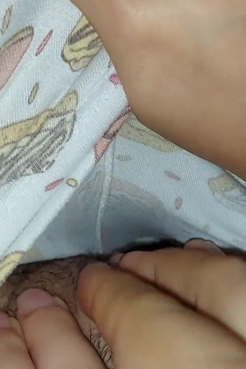 My girlfriend visits me and lets me record her hairy pussy