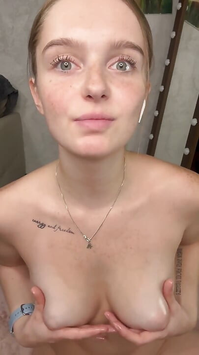 Playing and Oiling My Tits