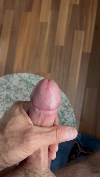 Top view as I pull on my manhood