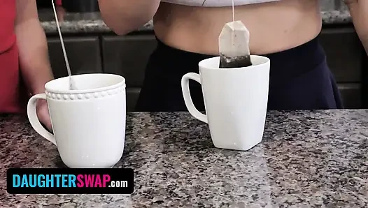 Teens Alex Coal and Kimber Woods Give Their Stepdads Young Pussy Medicine to Make Them Better - Daughterswap
