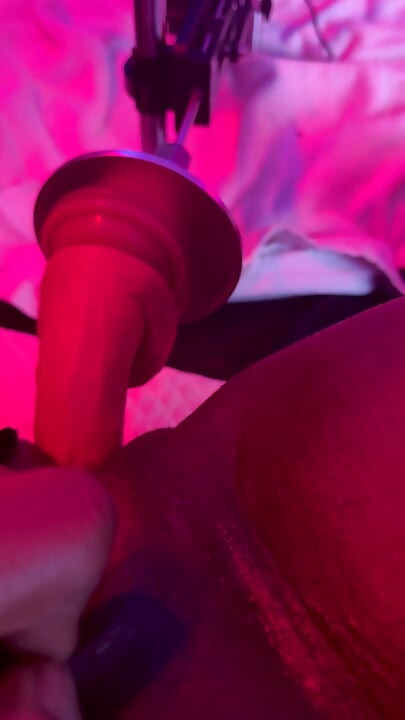Trans woman alone with sex machine