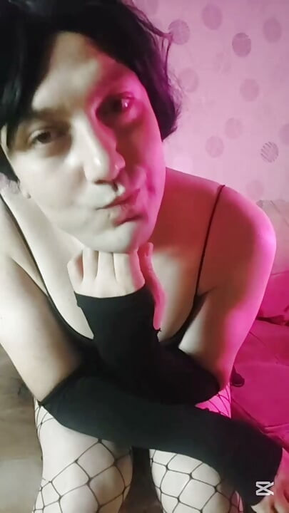 Big Fishnets With Big Butt Crossdresser