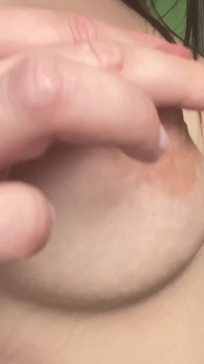 The nipple queen is playing with her big nipples again | Clip 1