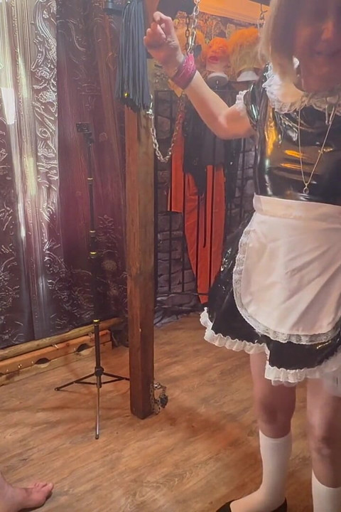 Part 5:- Domina Satana Takes Booboo and Maid Jayne in the Dungeon Before He Goes to Wales.