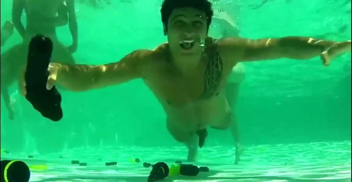 Twink groups sex by the pool