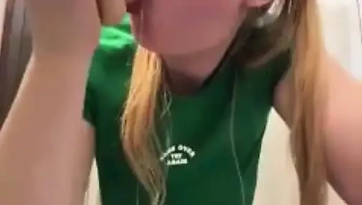 Crazy squirting and deepthroat with big dildo
