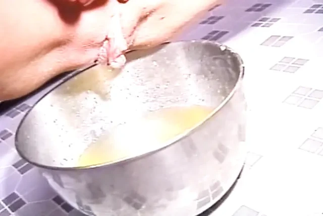 Slim Teen Shaving Her Beautiful Pussy Before She Takes a Piss