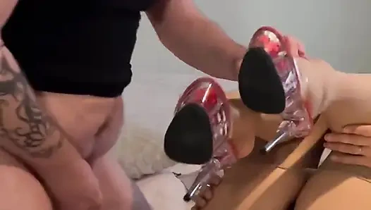 Fuck My Sexy Sheer Heels and Cum My Feet