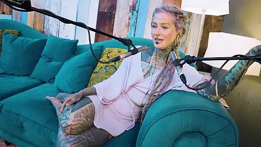 I talk about A - authentic - ASMR - Podcast - Talking - tattoo girl model goth punk dreadlocks