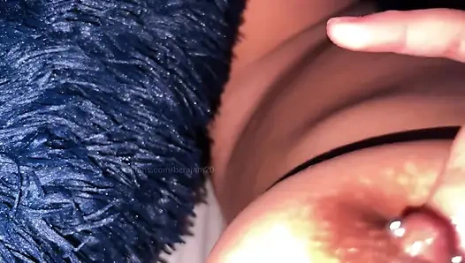 Under the sheets young girl touches her soft pussy