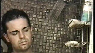 Gay couple have some fun in the shower