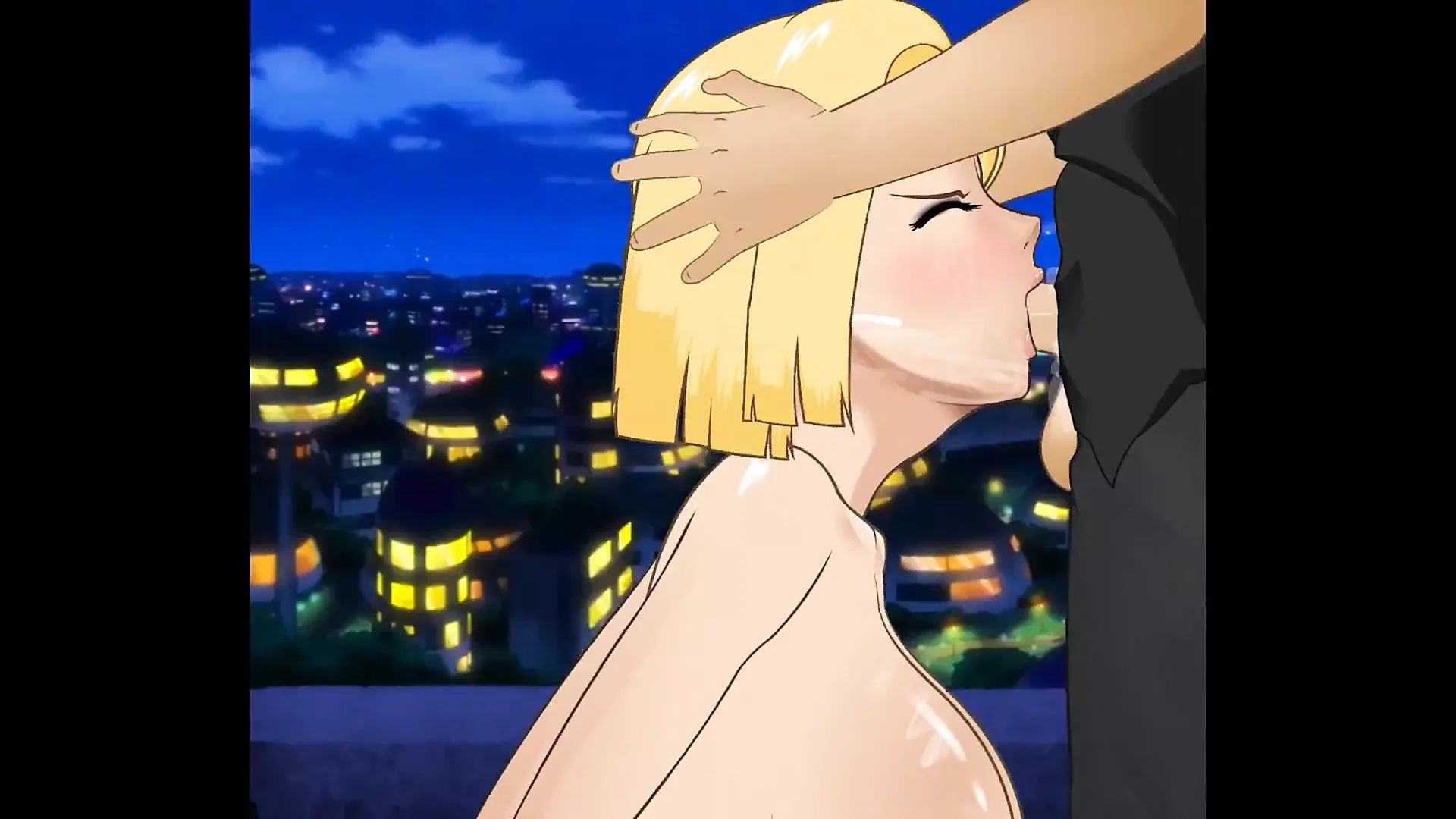 Android 18 Throat Fucked Balls Deep by a Big Thick Cock with Her Face Soaked in Cum Right in Front of Her Husband