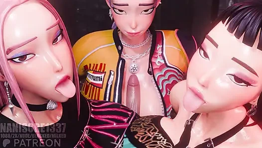 Rumi Mira Zoey Huntrix Triple Titjob 3D