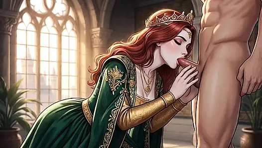 Hot AI princess lets you fuck her in her palace