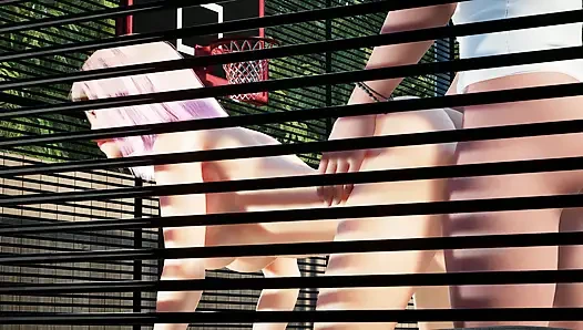 Teen cheerleader get fucked on the basket court