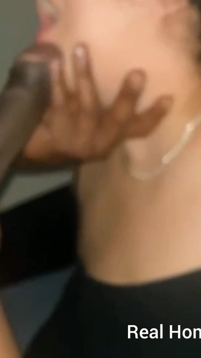 Belt round my neck BBC fucking my mouth gagging | Clip 1