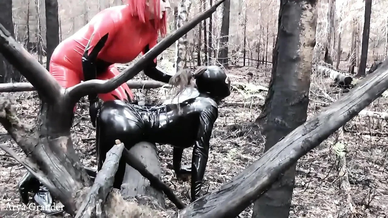 Latex Fetish Play with Rubber Doll