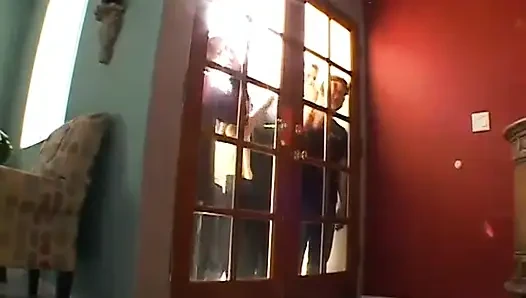 Two sluts let a group of guys pound their fuck holes