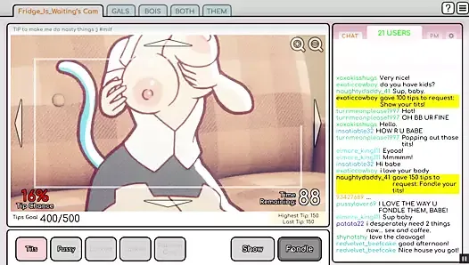 Порно-хентай игра Nicole с рискованной работой, эпизод 1, кам-модель с секс-симуляцией