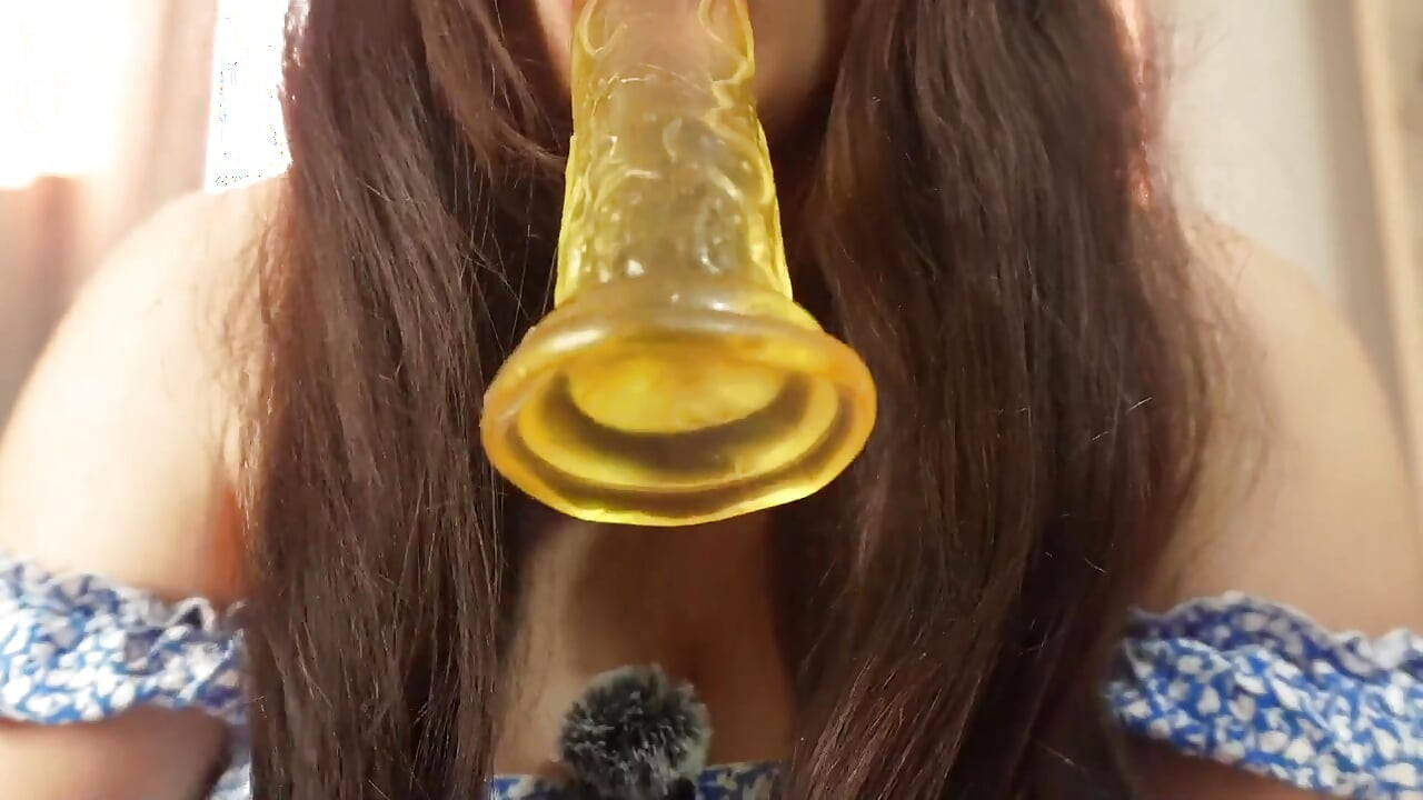 I Play with My Hair with a Dildo and I Tickle the Dildo with My Belly and Play with It Then I Sculpt My Hair and Make Asmr