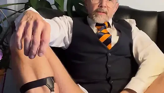 Suited Stepdaddy Solo Wank & Cum Eating