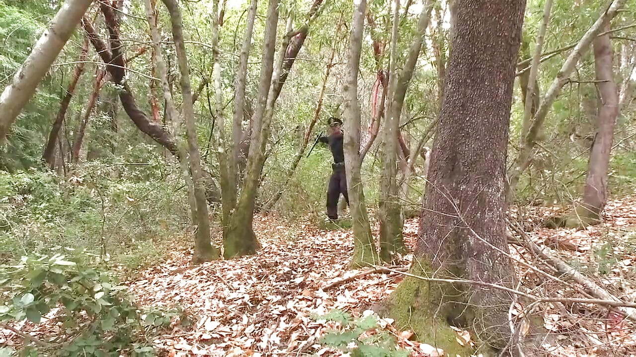 Officer Bullet - Ass Fucked and Edged in the Middle of the Woods