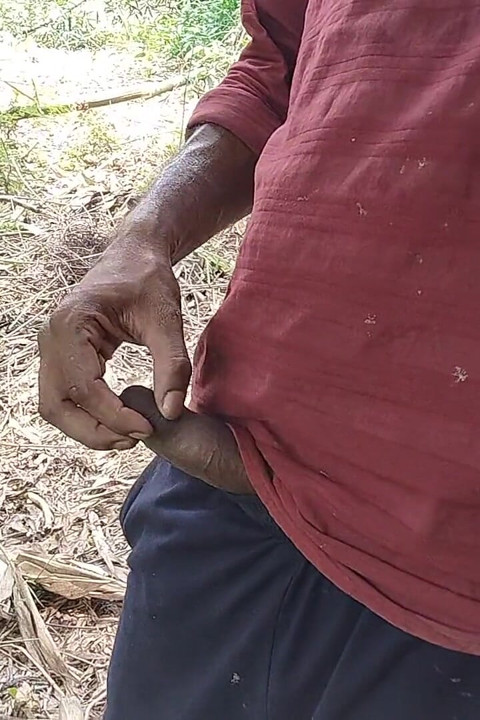 While Roaming in the Field, He Started Hitting the Hilt