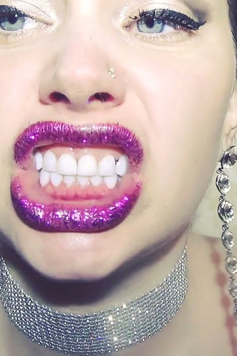 Purple wild lip smelling and grimaces