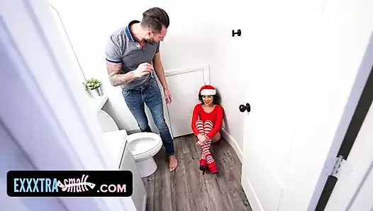 Naughty Little Elf Babe Sneaks Into Huge Stud’s House