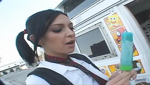 Strong penetrated slit of Horny Youngster love box looks tiny full of cum face