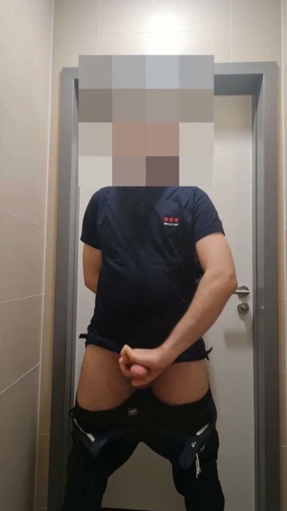 Security Guard masturbate in work toilet | Clip 1