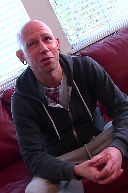 Bald Straight Rob Jerking Off His Large Shaft
