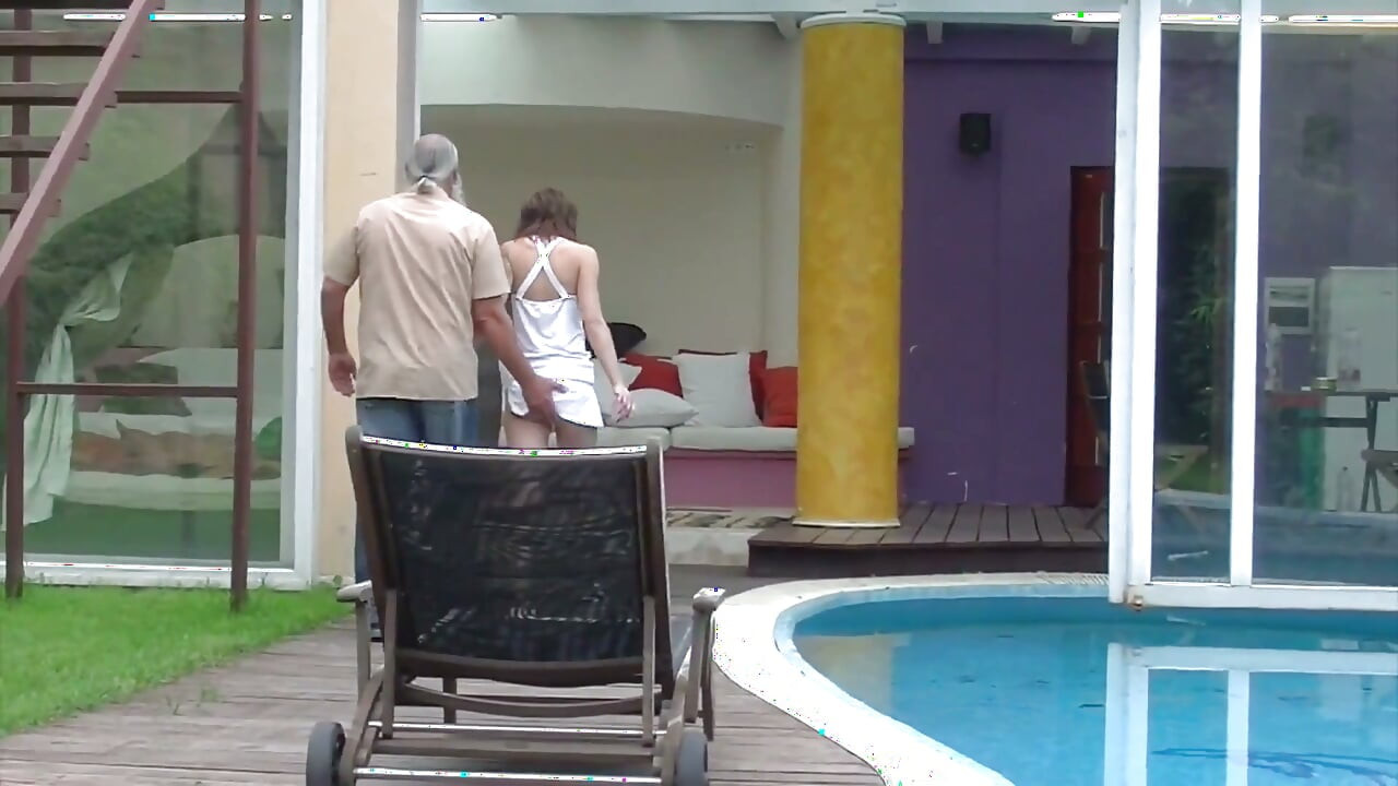 Age Gap Inked Brunette German Babe Gets Drilled by Older Man